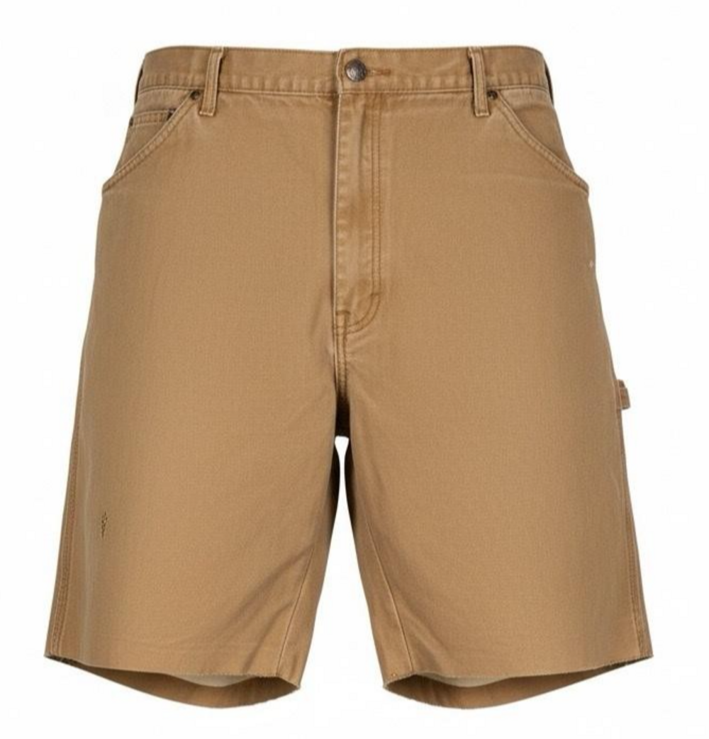 Dickies Shorts Mens 38 Brown Cargo Relaxed Fit Distressed Raw Hem Canvas